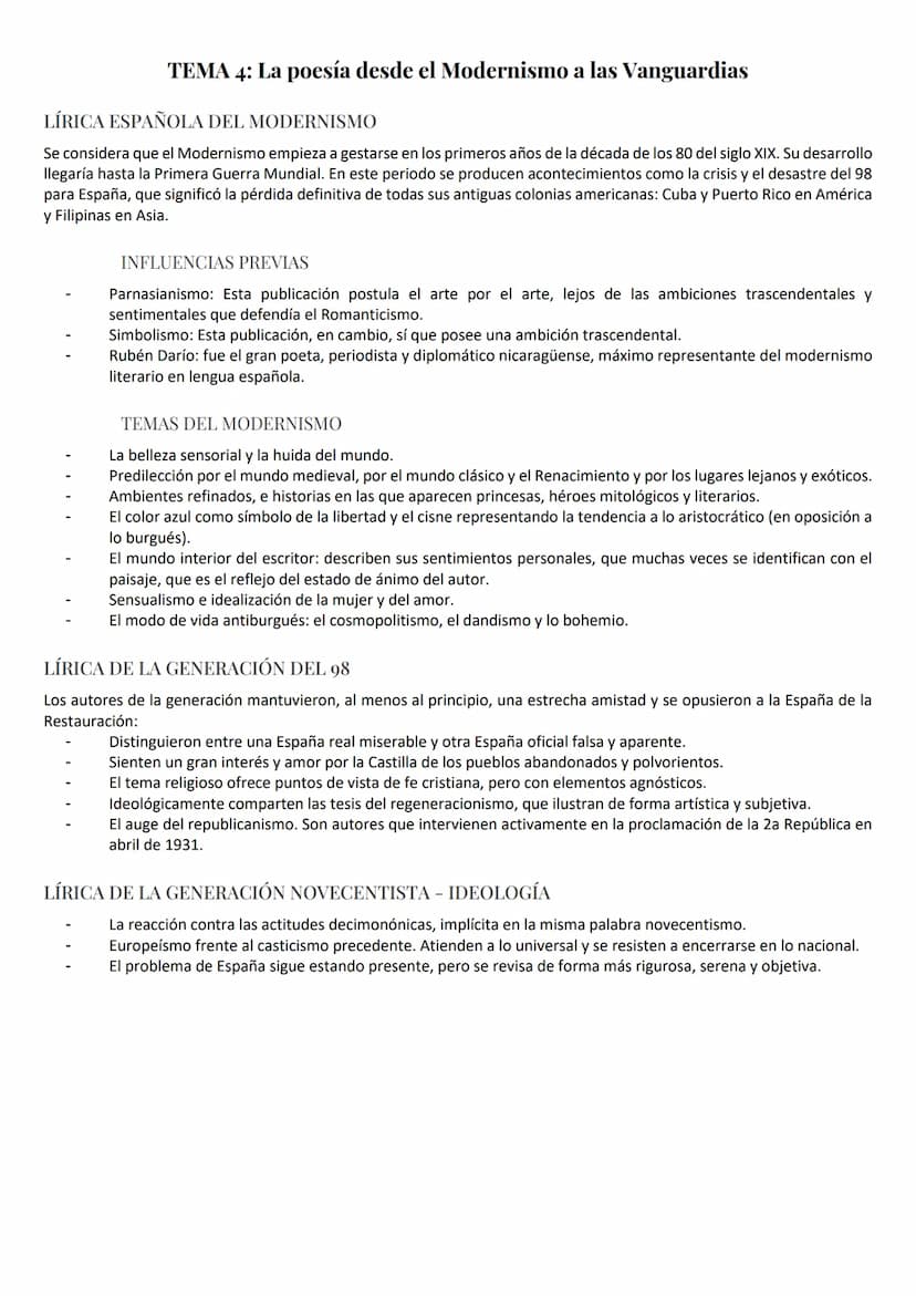 TEMA 1: La novela desde principios del siglo XX hasta 1939
GENERACIÓN DEL 98
El siglo XIX concluyó con la pérdida por parte del país de las 