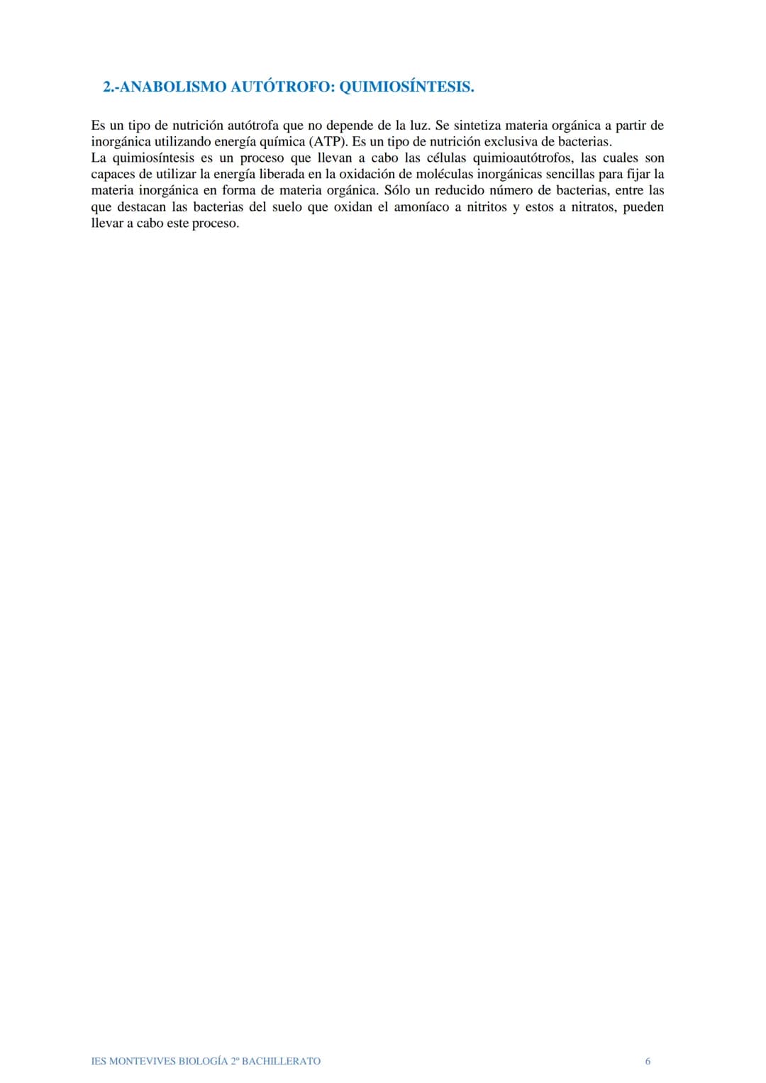 TEMA 12 EL ANABOLISMO
El anabolismo es la fase del metabolismo en la que a partir de unos pocos precursores
sencillos y relativamente oxidad