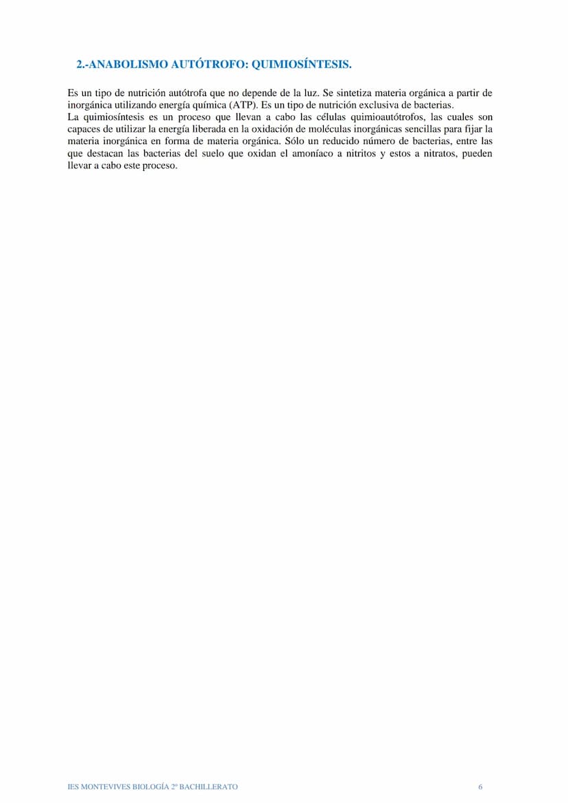 TEMA 12 EL ANABOLISMO
El anabolismo es la fase del metabolismo en la que a partir de unos pocos precursores
sencillos y relativamente oxidad