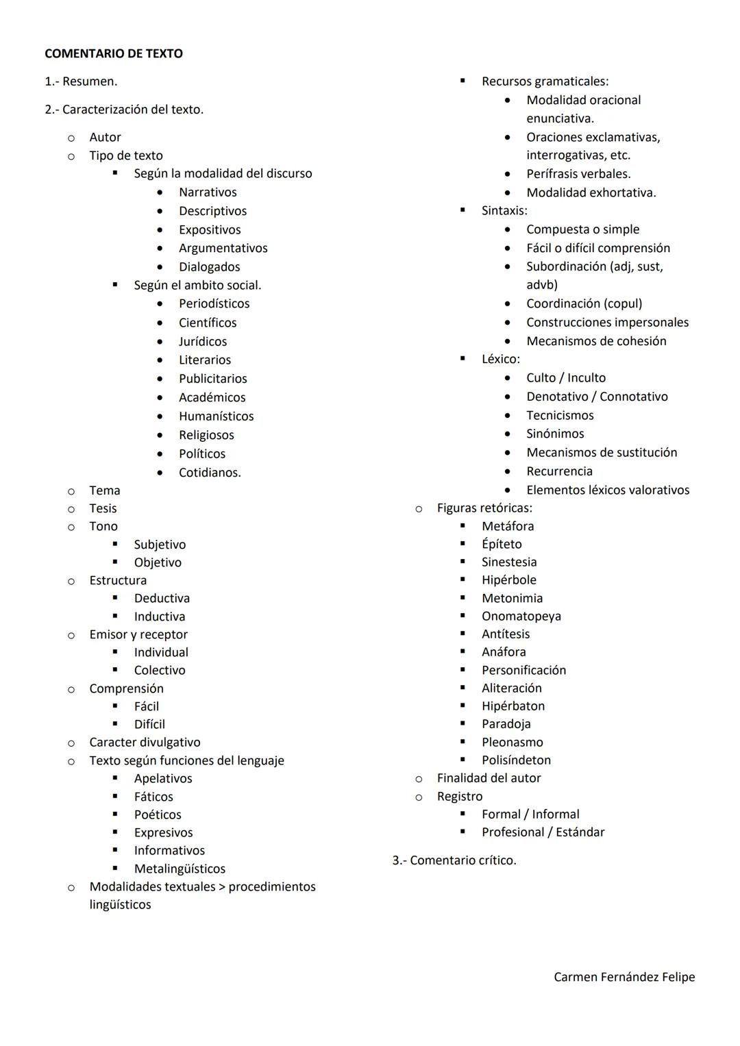 COMENTARIO DE TEXTO
1.- Resumen.
2.- Caracterización del texto.
Autor
Tipo de texto
O
O Tema
Tesis
Tono
o o
O
■
O
Según la modalidad del dis