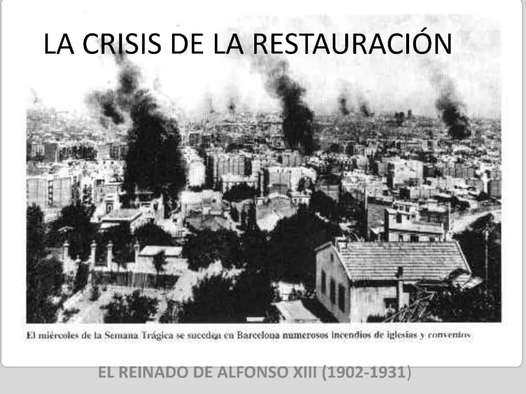 Resumen de la Semana Trágica de Barcelona y la Crisis de la Restauración