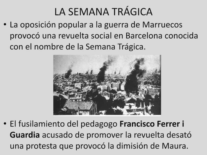 LA CRISIS DE LA RESTAURACIÓN
El miércoles de la Semana Trágica se suceden en Barcelona numerosos incendios de iglesias y convenios
EL REINAD