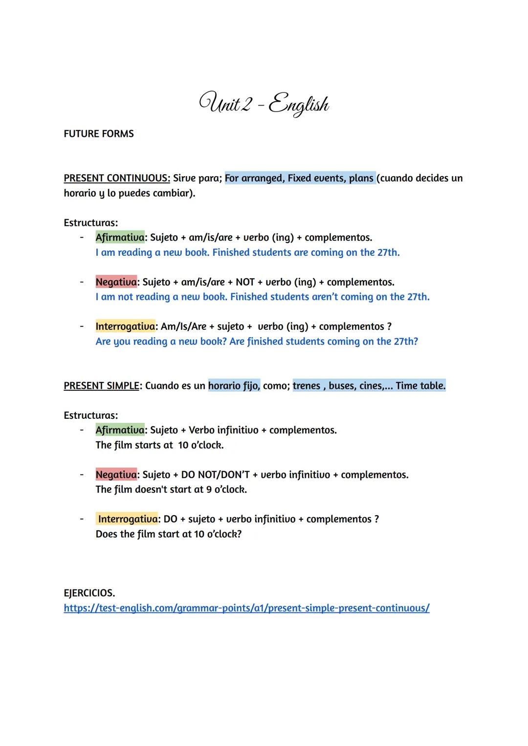 FUTURE FORMS
Unit 2-English
WILL: EL "WILL❞ se pone cuando nosotros tenemos estas consecuencias; General
predictions, promises, decisions ta