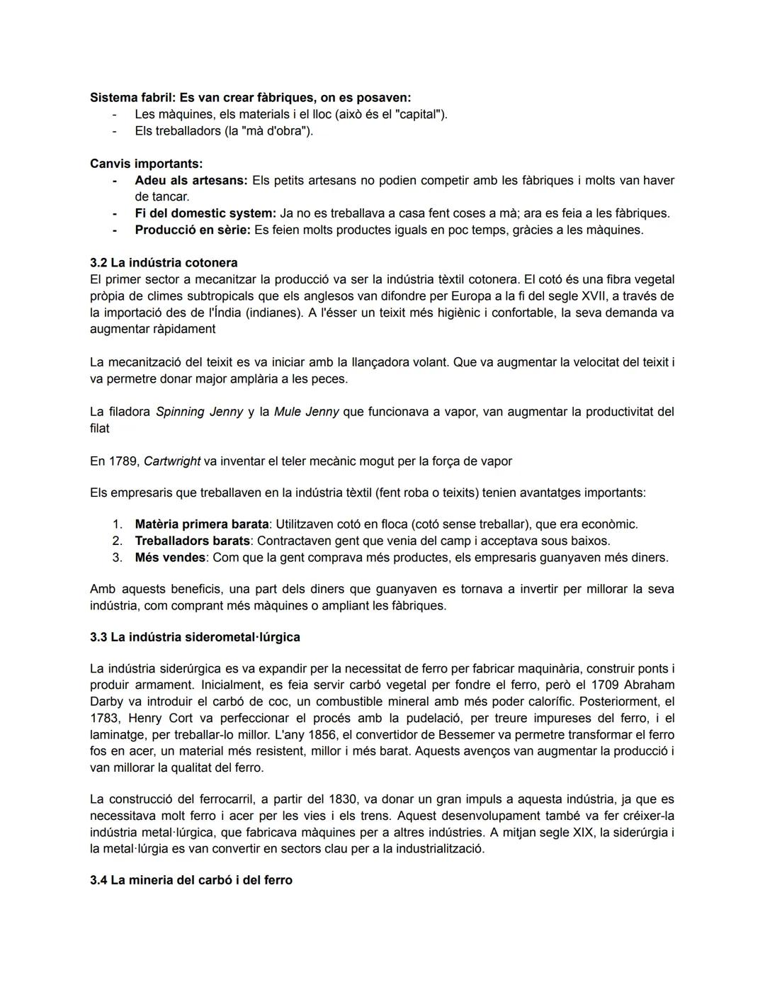 TEMA 2 - LA NOVA ERA INDUSTRIAL
1. FACTORS IMPULSORS DE LA INDUSTRIALITZACIÓ
1.1 La revolució agrícola
Es va produir una sèrie de transforma