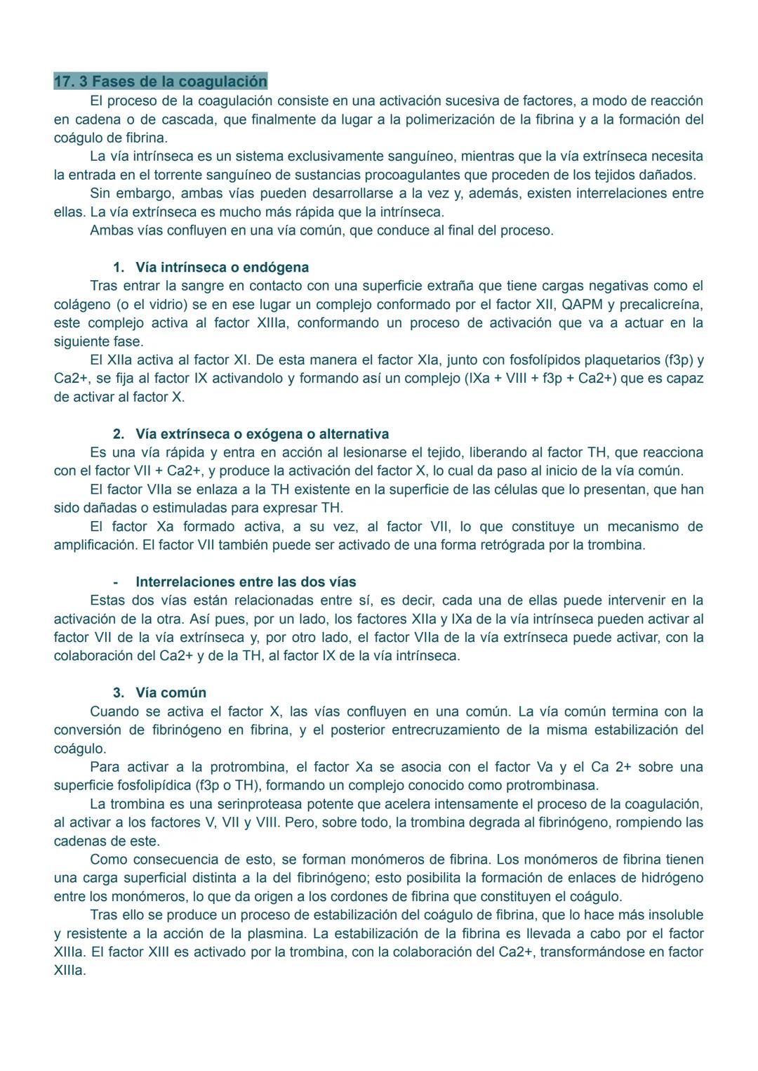 # 17.1 Hemostasia
La hemostasia consiste en un conjunto de mecanismos que el organismo pone en marcha para cohibir
las hemorragias o, lo que