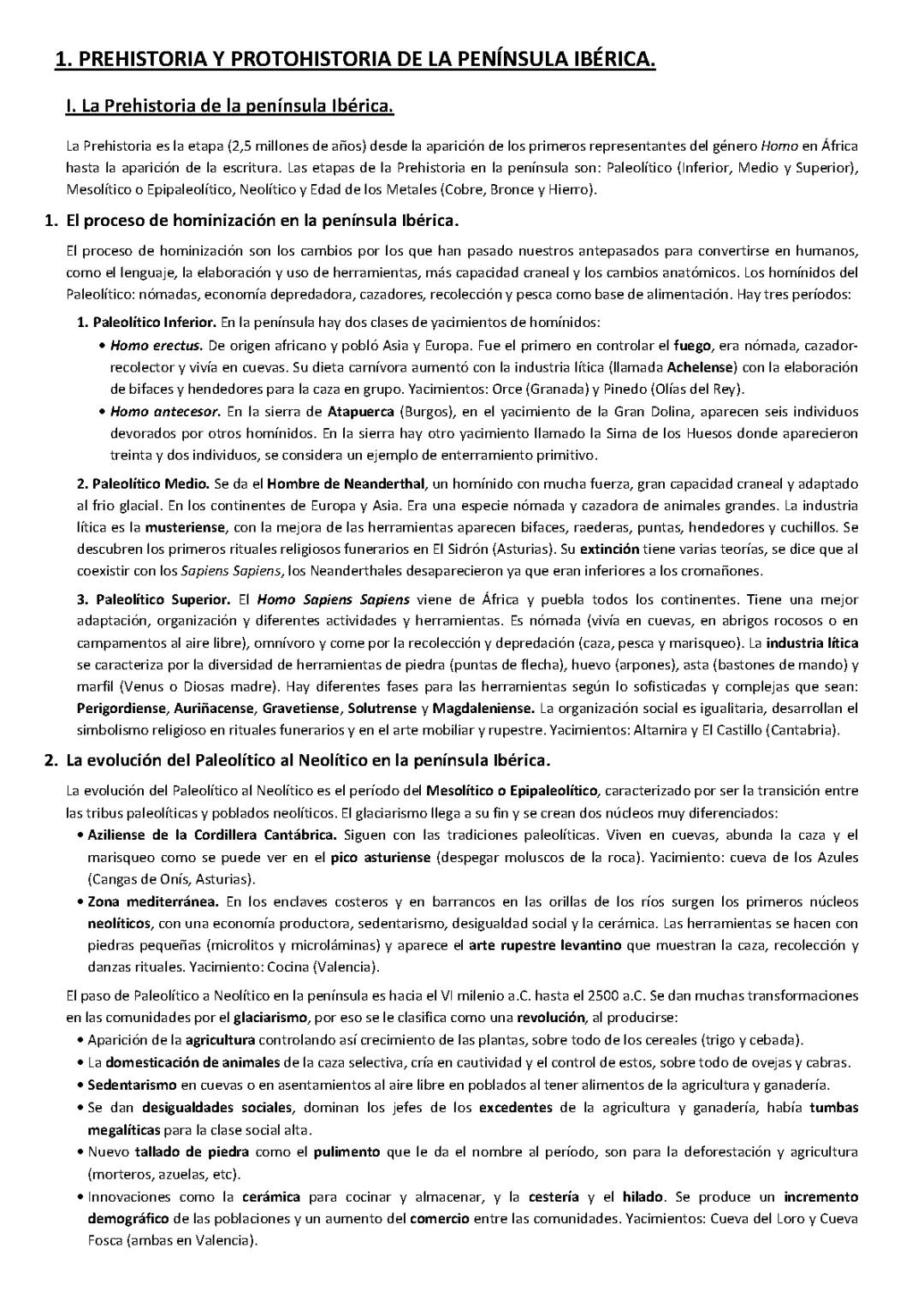 Tema Prehistoria y Protohistoria 