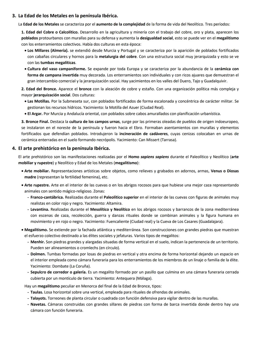 1. PREHISTORIA Y PROTOHISTORIA DE LA PENÍNSULA IBÉRICA.
I. La Prehistoria de la península Ibérica.
La Prehistoria es la etapa (2,5 millones 