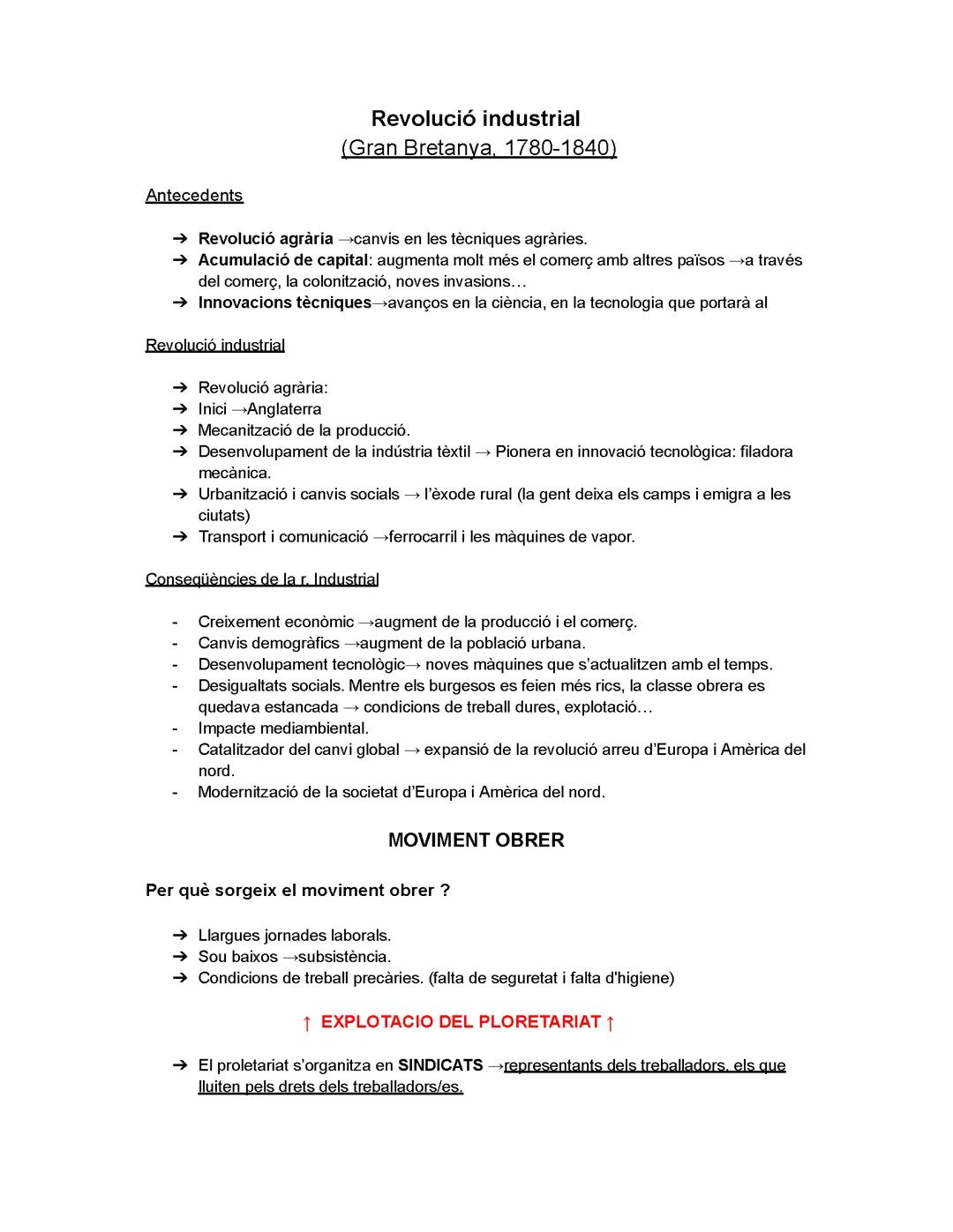 La Revolució Industrial: Canvis i Moviments Obrers