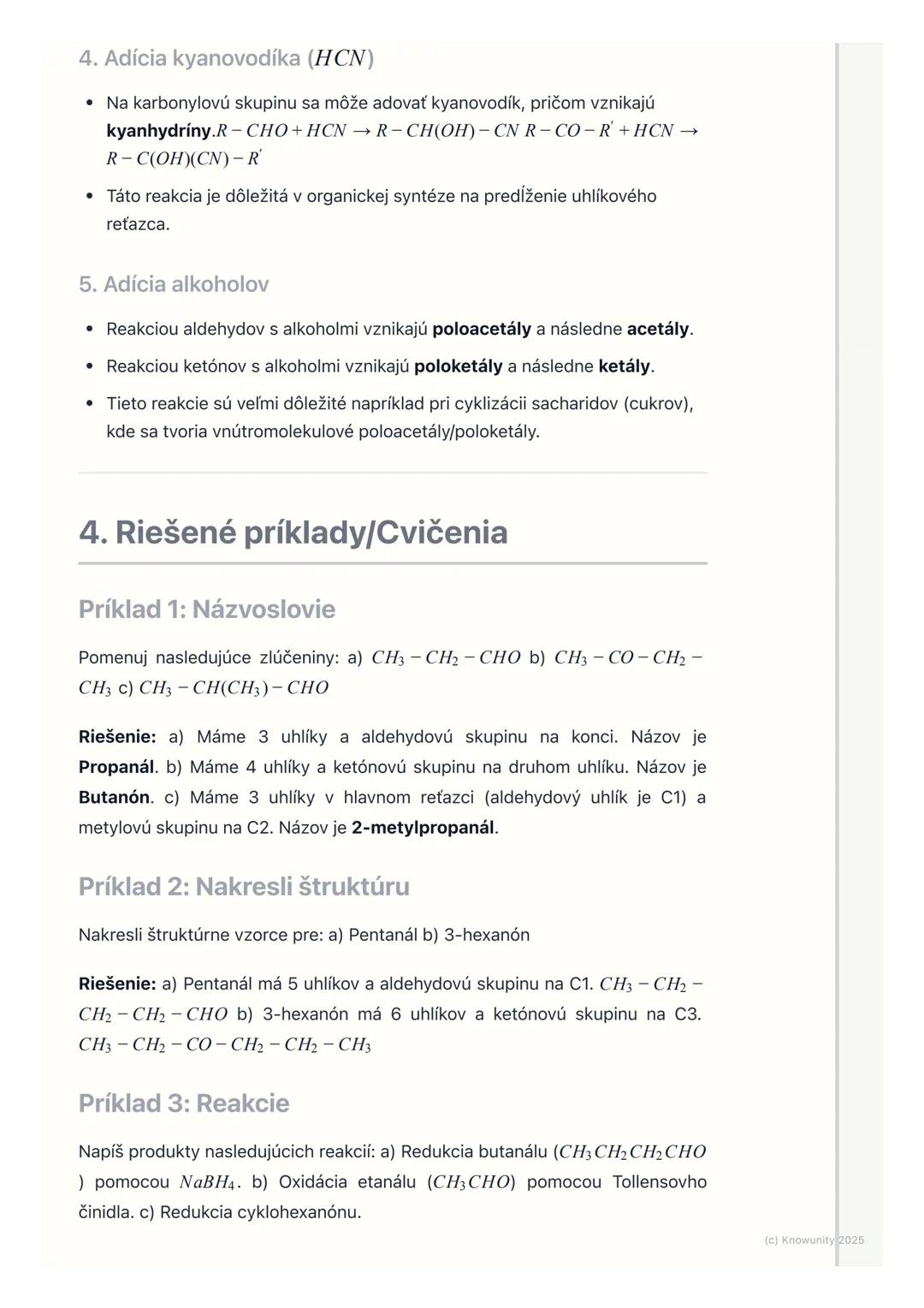 # Aldehydy a ketóny

1. Prehľad a úvod

Aldehydy a ketóny sú dôležité organické zlúčeniny, ktoré patria medzi deriváty
uhľovodíkov s kyslíko