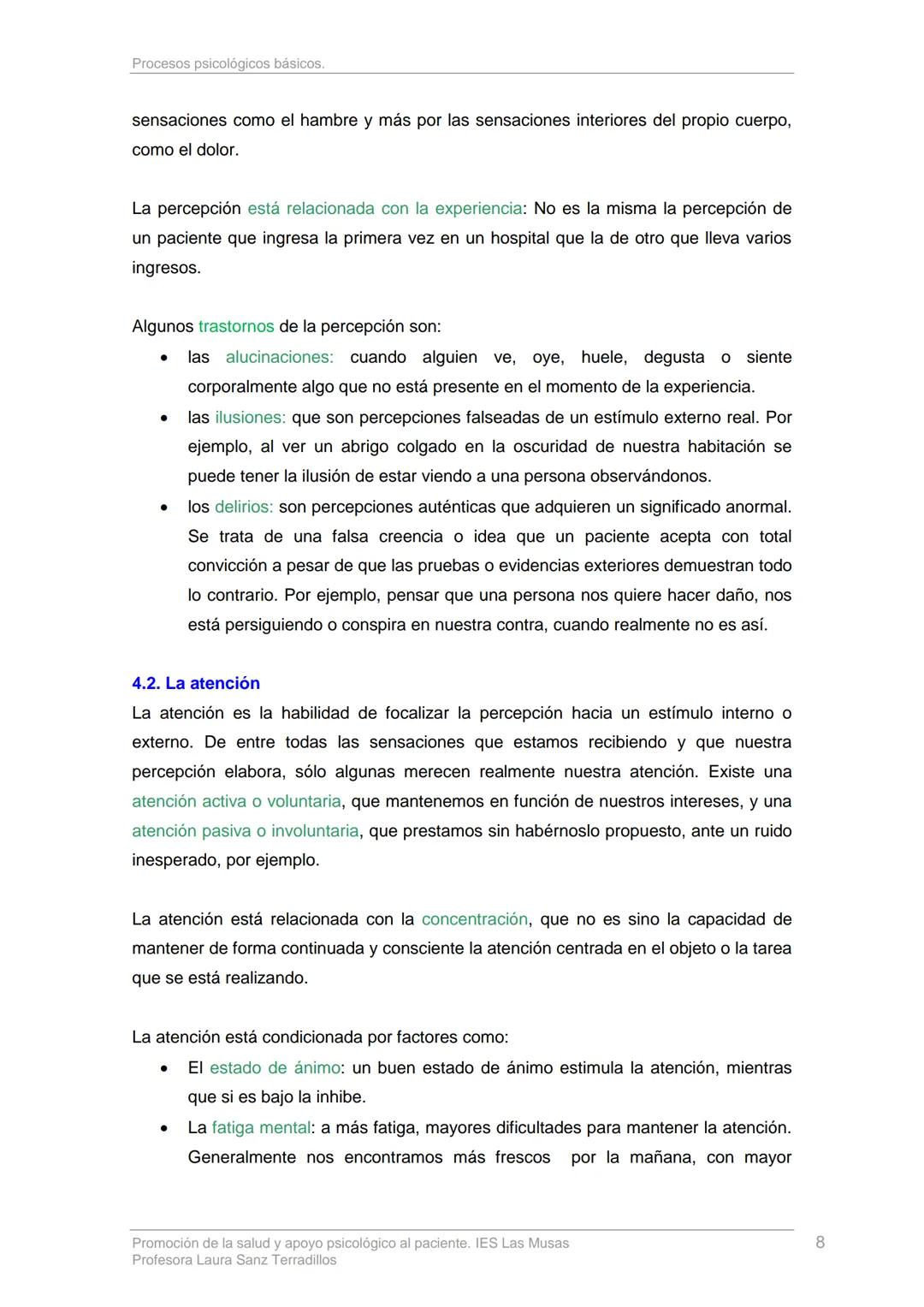 TEMA 1: PROCESOS PSICOLÓGICOS BÁSICOS
1. Introducción
La definición de salud de la OMS nos dice que esta debe abarcar no sólo el estado
físi