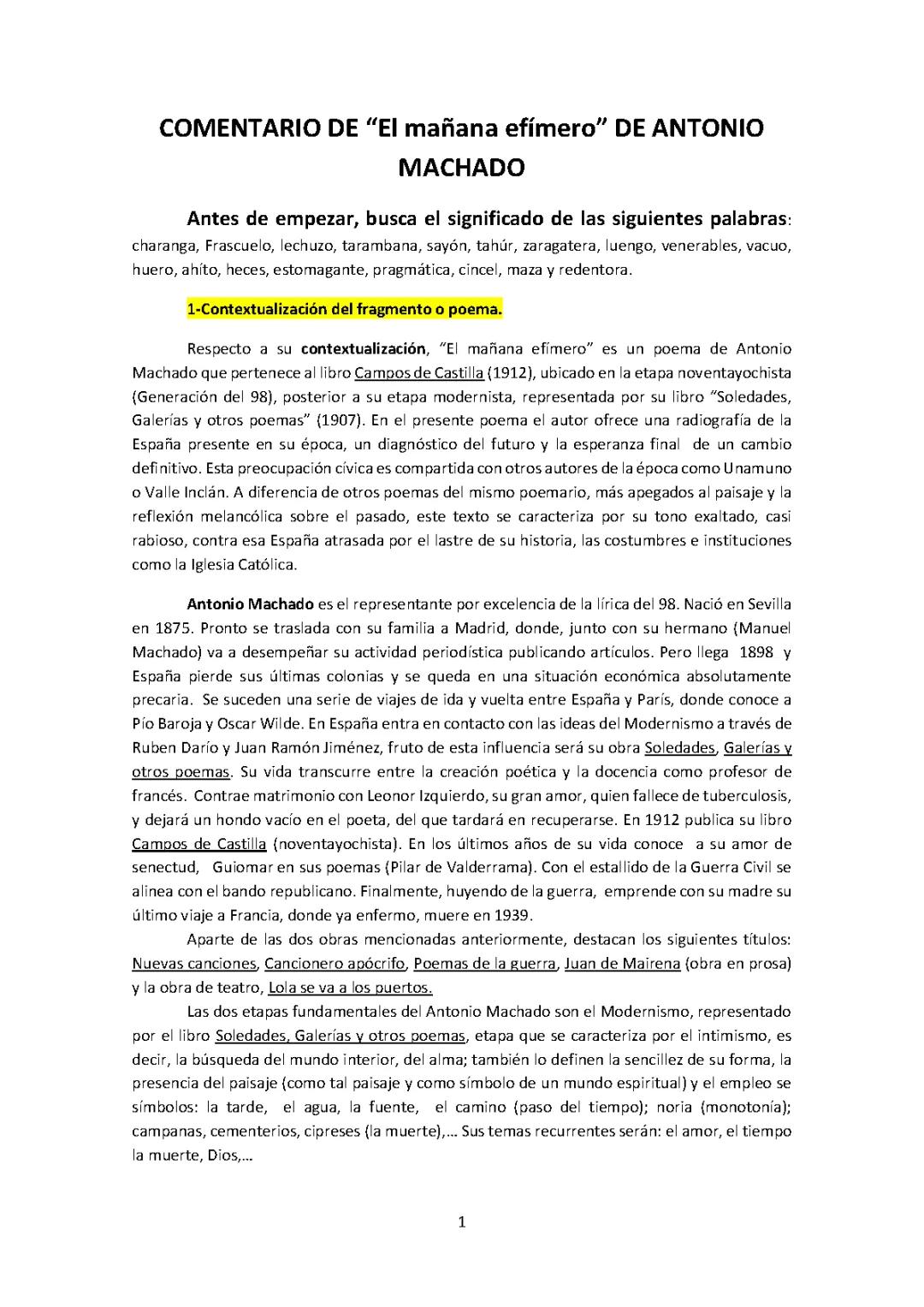 Análisis Poético: El Mañana Efímero de Antonio Machado