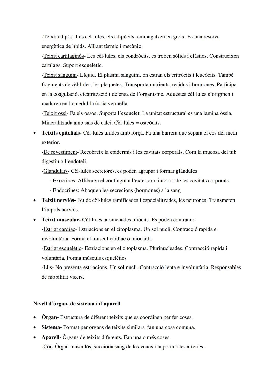 L'ÉSSER HUMÀ
Nivells d'organització:
Atòmic - Molecular - Cel·lular - Tissular - Òrgan - Sistema i aparell - Organisme
Nivell atòmic- Elemen