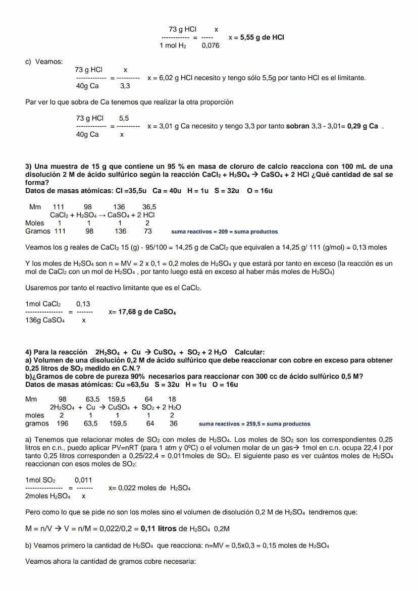 EJERCICIOS RESUELTOS DE REACCIONES QUÍMICAS PARA 1º BACHILLERATO. CON APLICACIÓN DE
GASES, DISOLUCIONES, PUREZA DE REACTIVOS, RENDIMIENTO Y 
