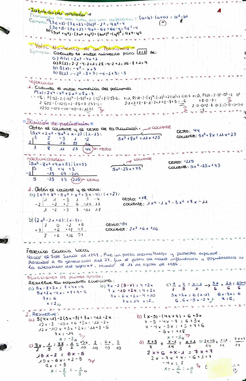 Algebra tema 5
Monomics:
Un monomio es una expresión algebraica en la que las únicas operaciones que afectan a
las letras son la multiplació