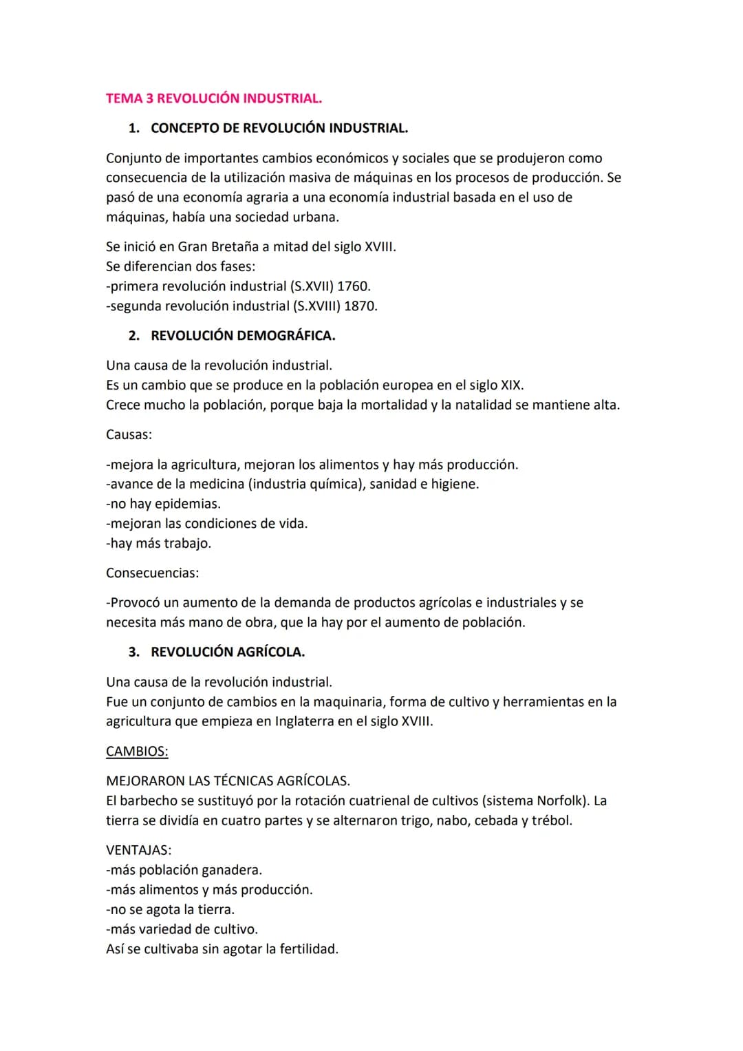 TEMA 3 REVOLUCIÓN INDUSTRIAL.
1. CONCEPTO DE REVOLUCIÓN INDUSTRIAL.
Conjunto de importantes cambios económicos y sociales que se produjeron 
