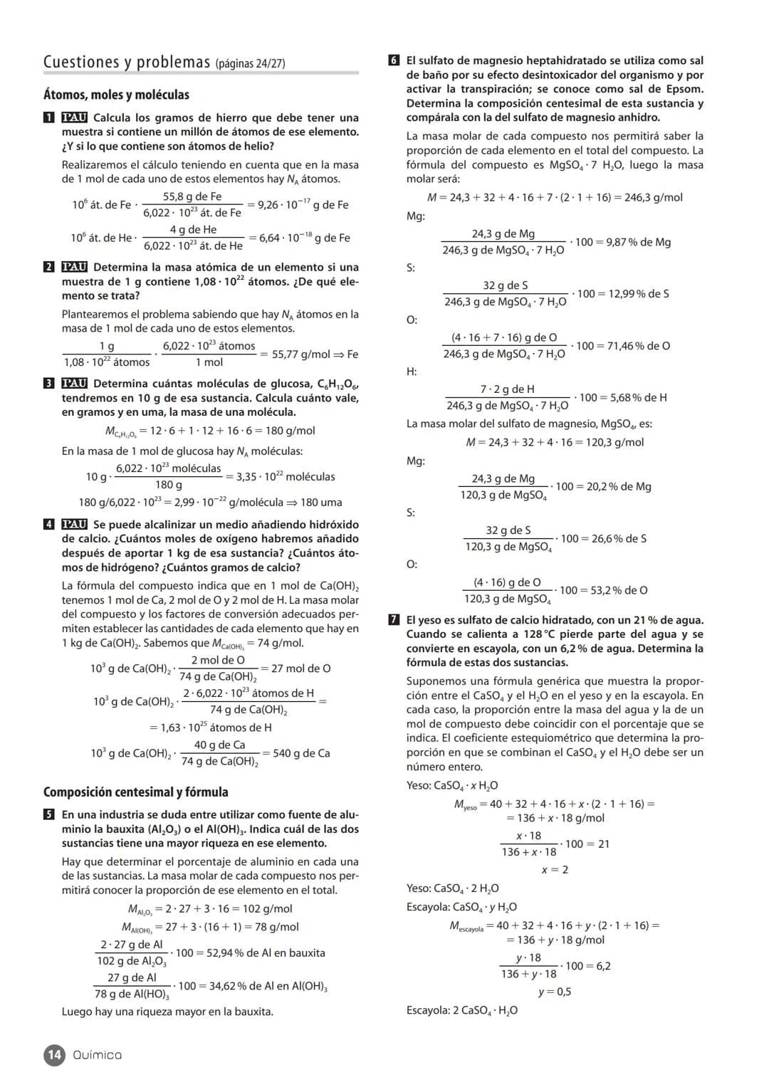 ESQUEMA DE LA UNIDAD
1. Conceptos de química
páginas 5/6
1.1. La medida de la masa
en química
páginas 5/6
Cálculos en química
3.1. Teoría ci