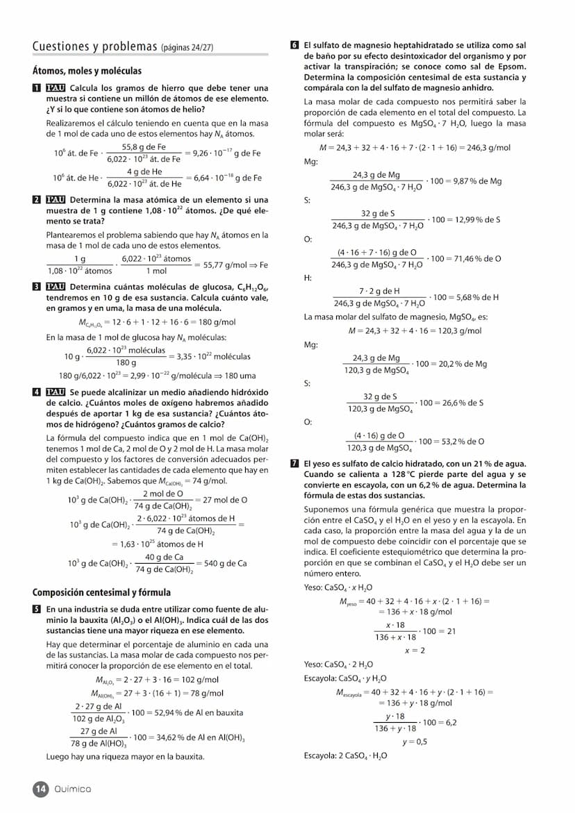 ESQUEMA DE LA UNIDAD
1. Conceptos de química
páginas 5/6
1.1. La medida de la masa
en química
páginas 5/6
Cálculos en química
3.1. Teoría ci