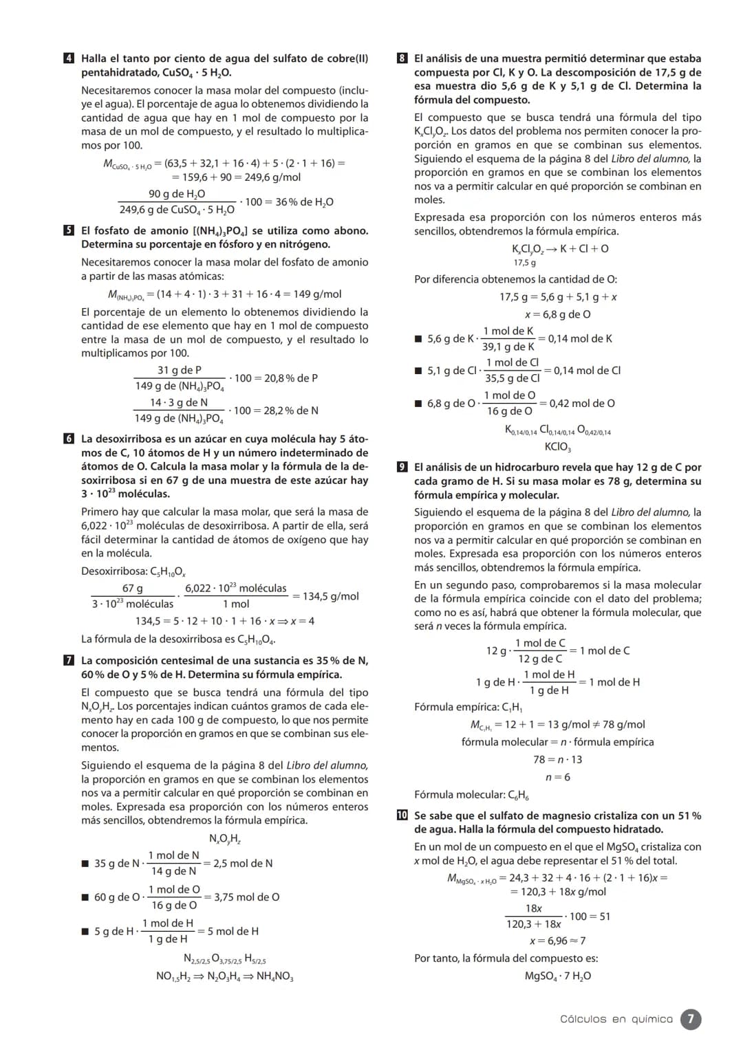 ESQUEMA DE LA UNIDAD
1. Conceptos de química
páginas 5/6
1.1. La medida de la masa
en química
páginas 5/6
Cálculos en química
3.1. Teoría ci