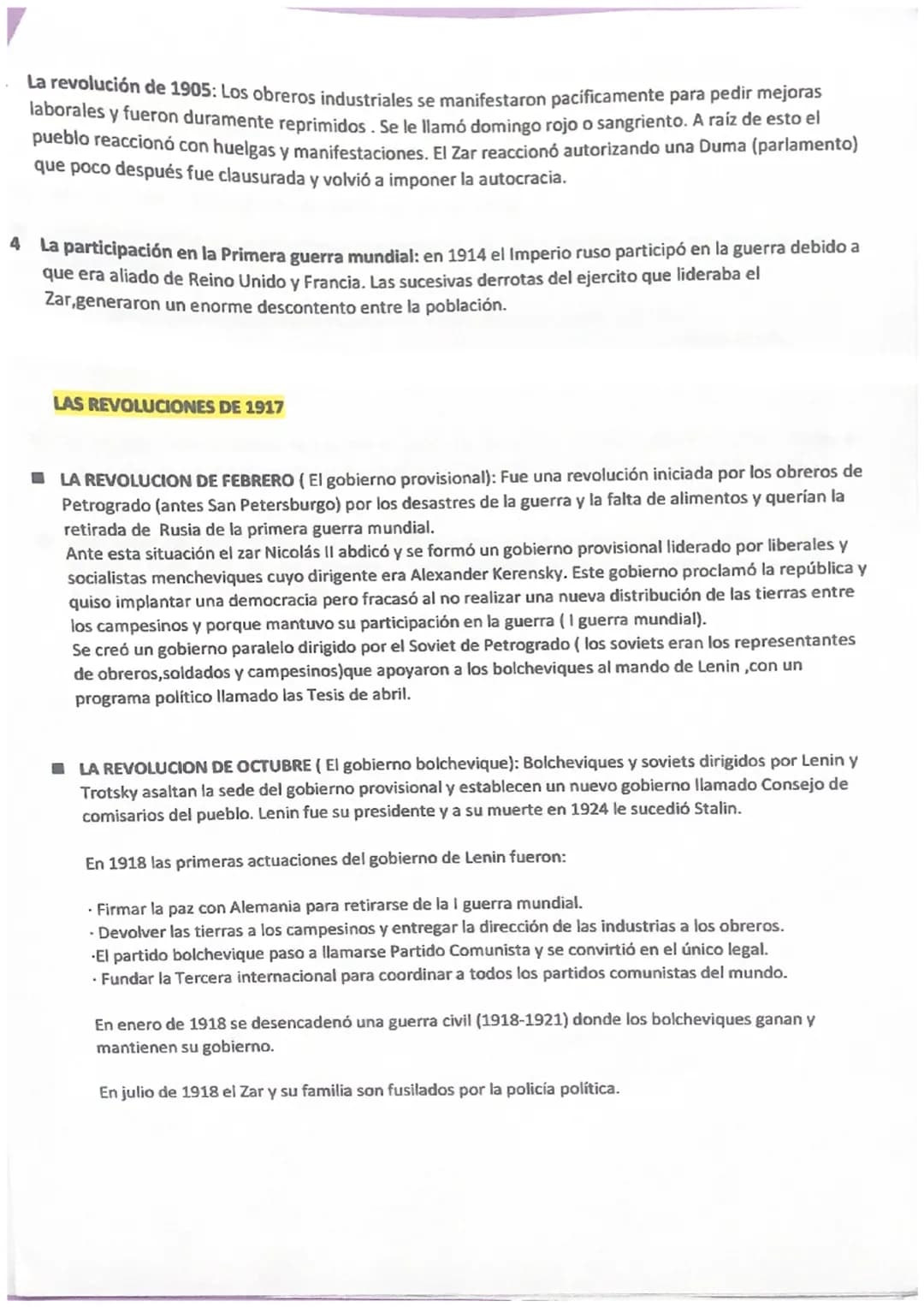 LA REVOLUCION RUSA
En 1917 el imperio ruso en un proceso revolucionario, termina para siempre con el gobierno autocrático del
zar Nicolás II