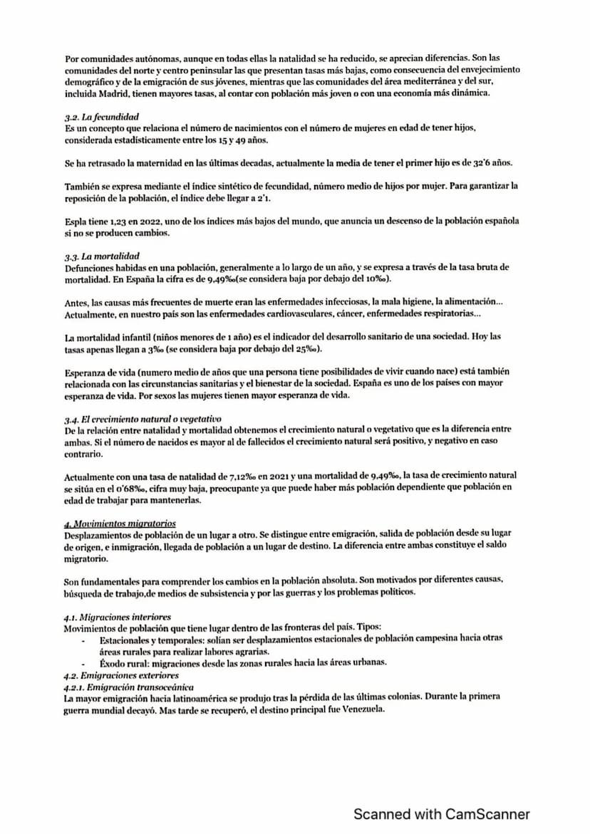 Tema 6: LA POBLACIÓN ESPAÑOLA. Evolución y distribución. La dinámica natural. Los movimientos migratorios.
Estructura y composición de la po