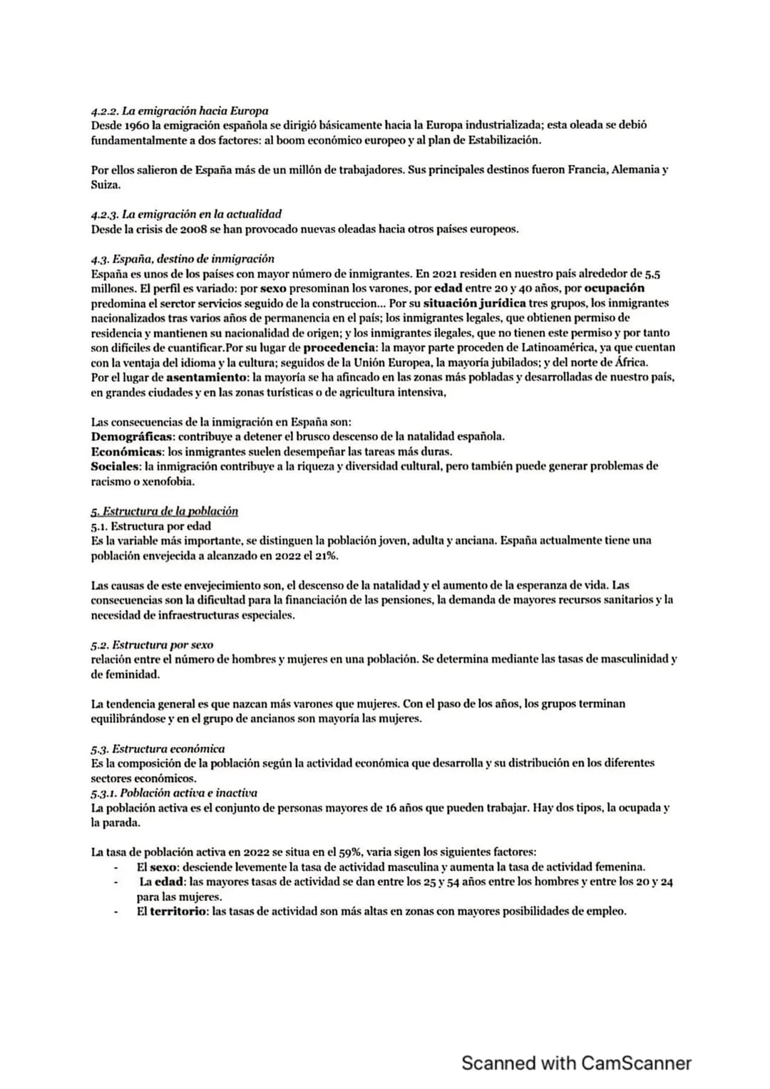 Tema 6: LA POBLACIÓN ESPAÑOLA. Evolución y distribución. La dinámica natural. Los movimientos migratorios.
Estructura y composición de la po