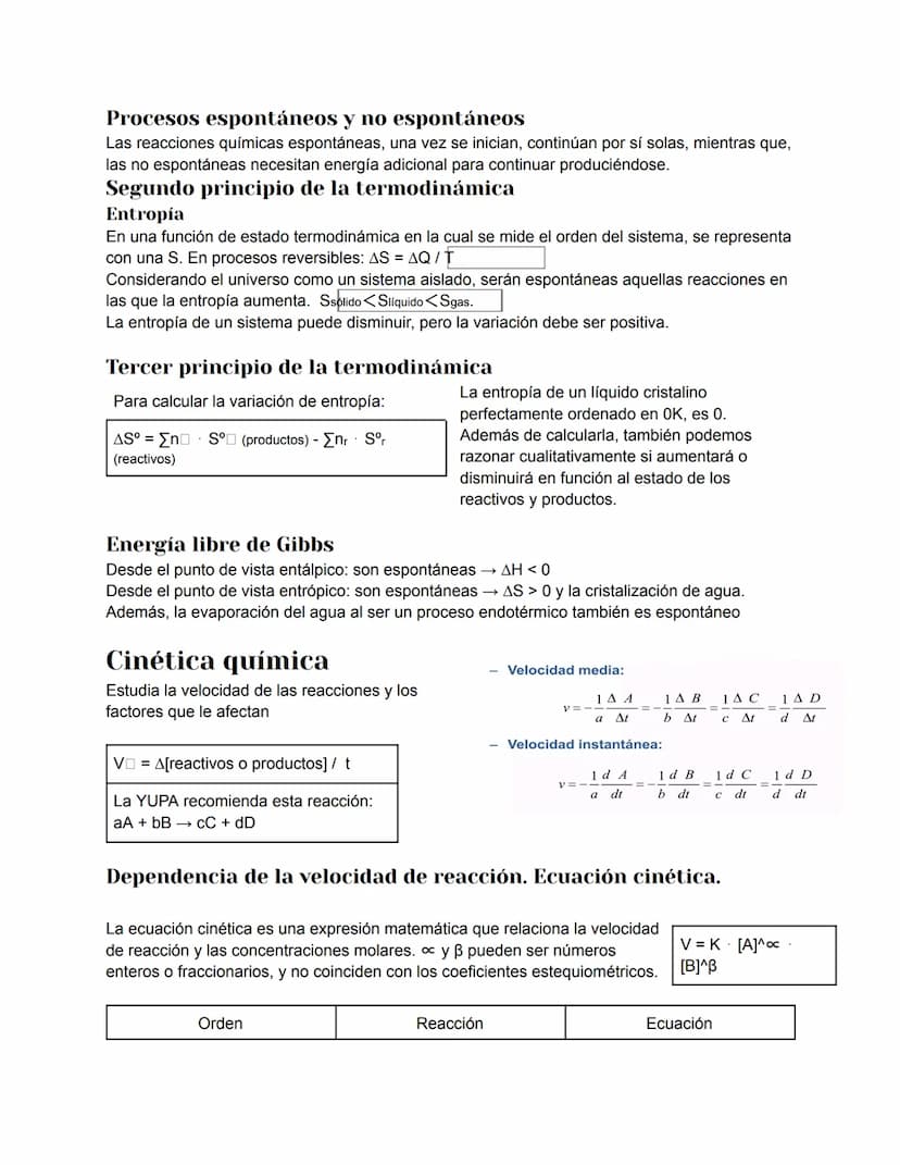Termodinámica
Tipos de reacciones químicas
Exotérmicas: liberan energía en forma de calor
Endotérmicas: absorben energía en forma de calor
S