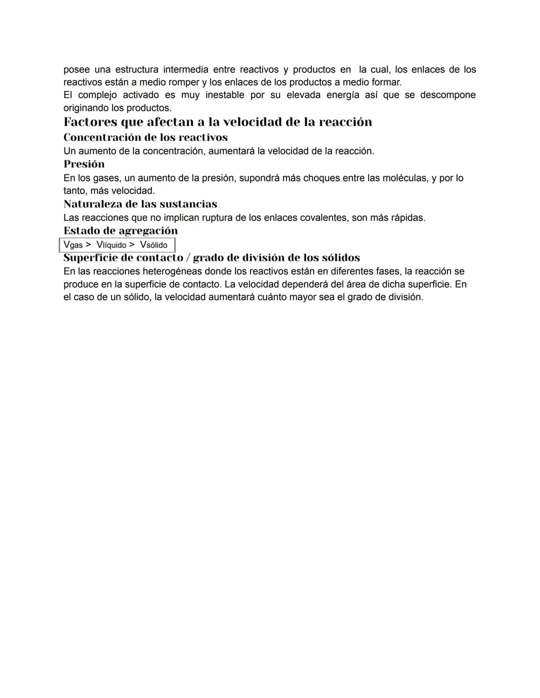 Termodinámica
Tipos de reacciones químicas
Exotérmicas: liberan energía en forma de calor
Endotérmicas: absorben energía en forma de calor
S