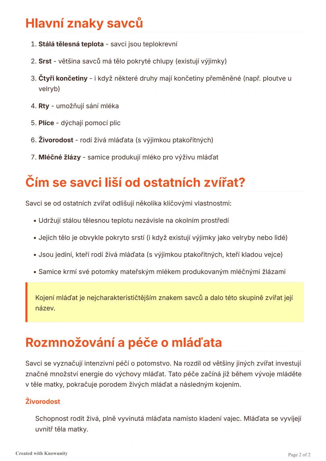 Savci
Základní informace o savcích, jejich charakteristiky a odlišnosti od ostatních zvířat.
Co jsou savci?
Savci (vědecky Mammalia) jsou tř