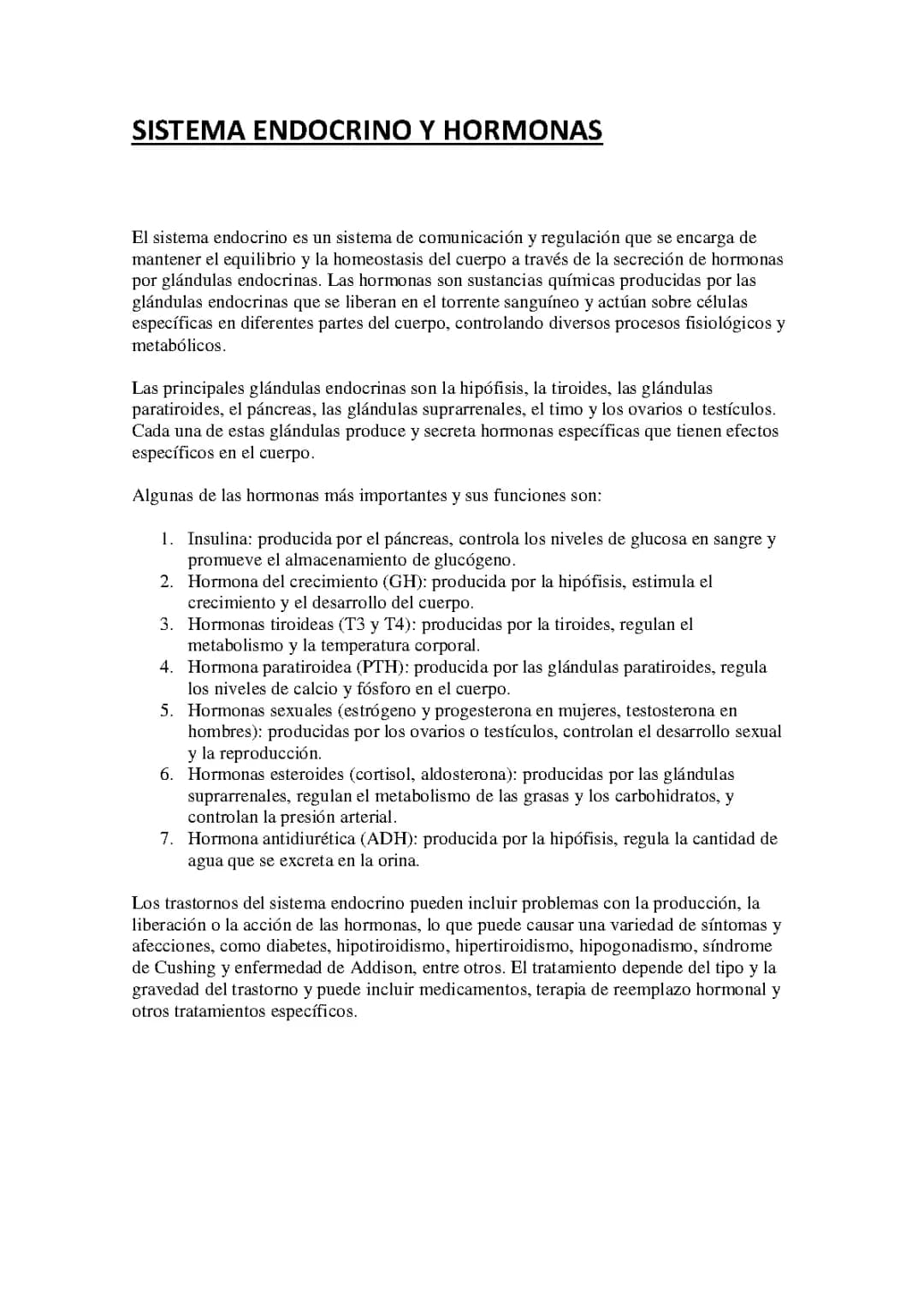 SISTEMA ENDOCRINO Y HORMONAS