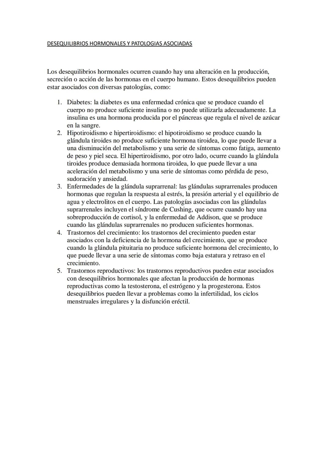 SISTEMA ENDOCRINO Y HORMONAS
El sistema endocrino es un sistema de comunicación y regulación que se encarga de
mantener el equilibrio y la h