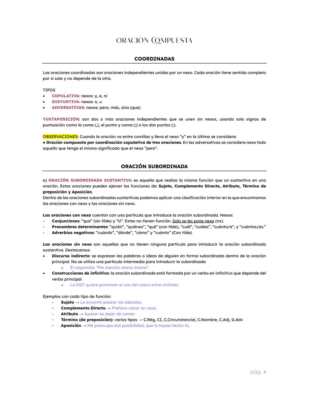 SINTAXIS: ORACIÓN SIMPIE
¿QUÉ ES UN SINTAGMA?
Un sintagma es un grupo de palabras que están juntas porque tienen la misma función: sujeto, o