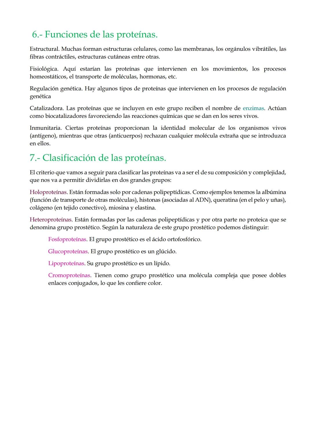 TEMA 9. Proteínas.

1.- Características generales de las proteínas.

2.- Los aminoácidos.

3.- El enlace peptídico.

4.- Estructura de las p