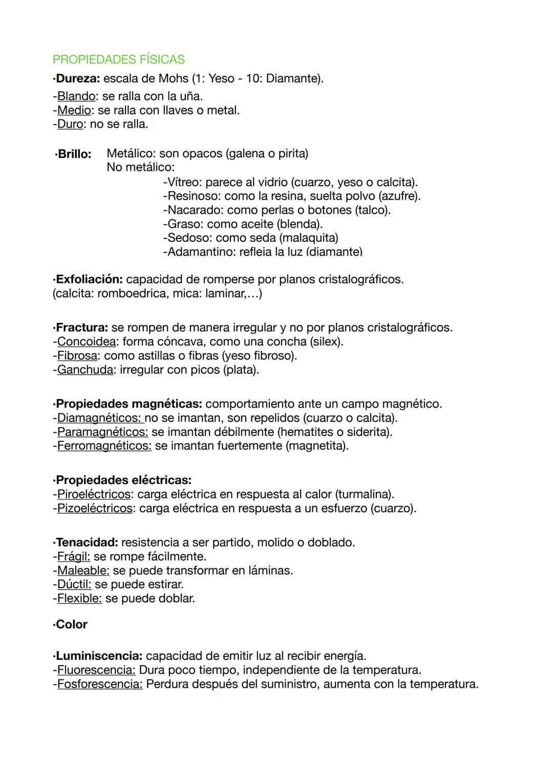 EXAMEN BIOLOGÍA TEMA 3
MINERALES
Tiene que cumplir estas características:
·Materia en estado sólido.
.Natural.
.Inorgánico.
•Homogéneo.
•Com