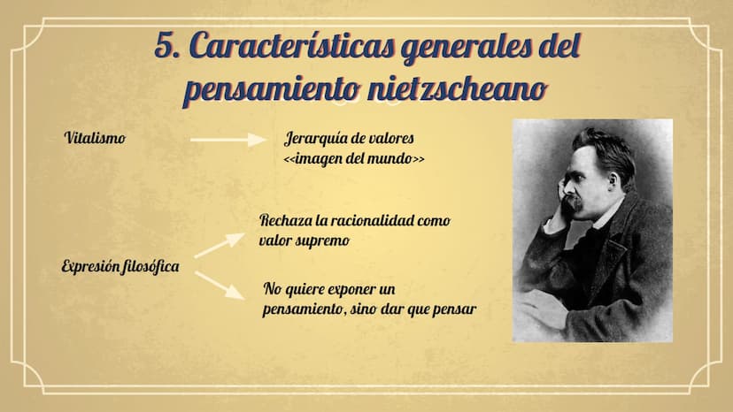 W
CONTEXTO HISTÓRICO,
CULTURAL Y FILOSÓFICO DEL
PENSAMIENTO DE F. NIETZSCHE 1. Contexto histórico
2. Contexto cultural
3.
4.
Índice
5.
Conte