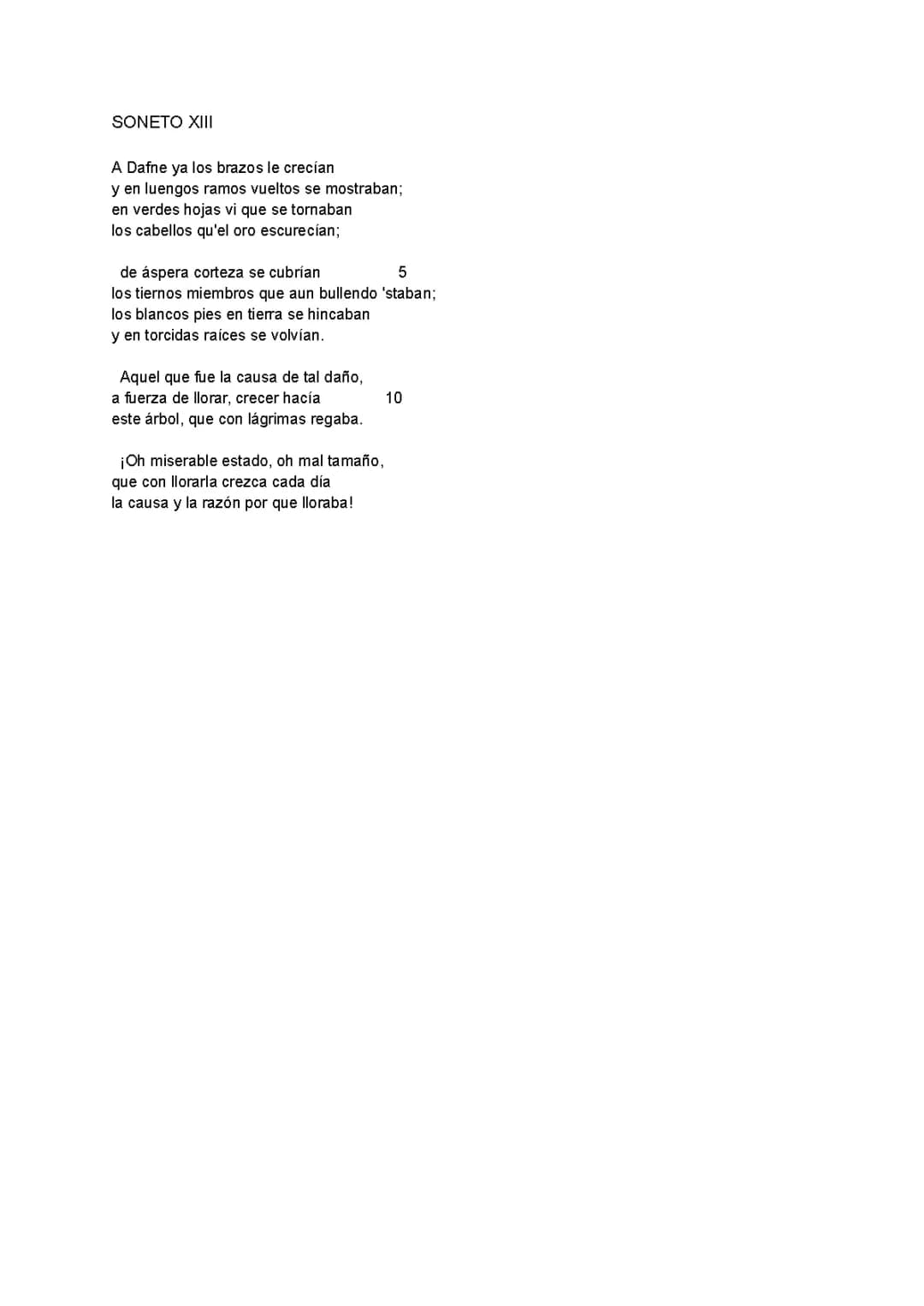 Comentario de texto del Soneto XIII de Garcilaso.