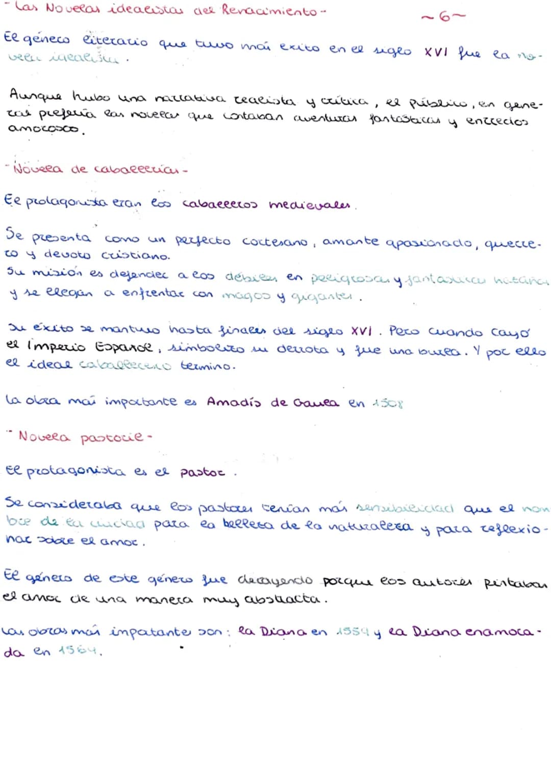 Ejemplos de novelas idealistas: caballería, pastoril, morisca y bizantina