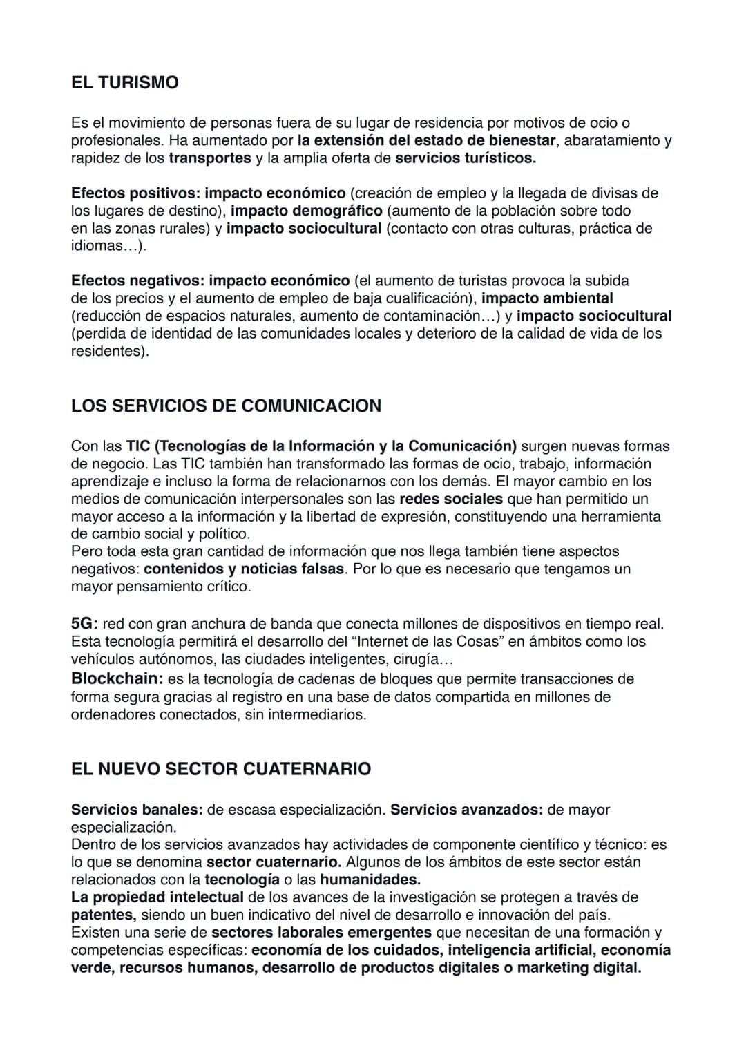 EL SECTOR TERCIARIO
LA IMPORTANCIA DEL SECTOR SERVICIOS
Agrupa las actividades económicas que no producen bienes materiales, sino que ofrece