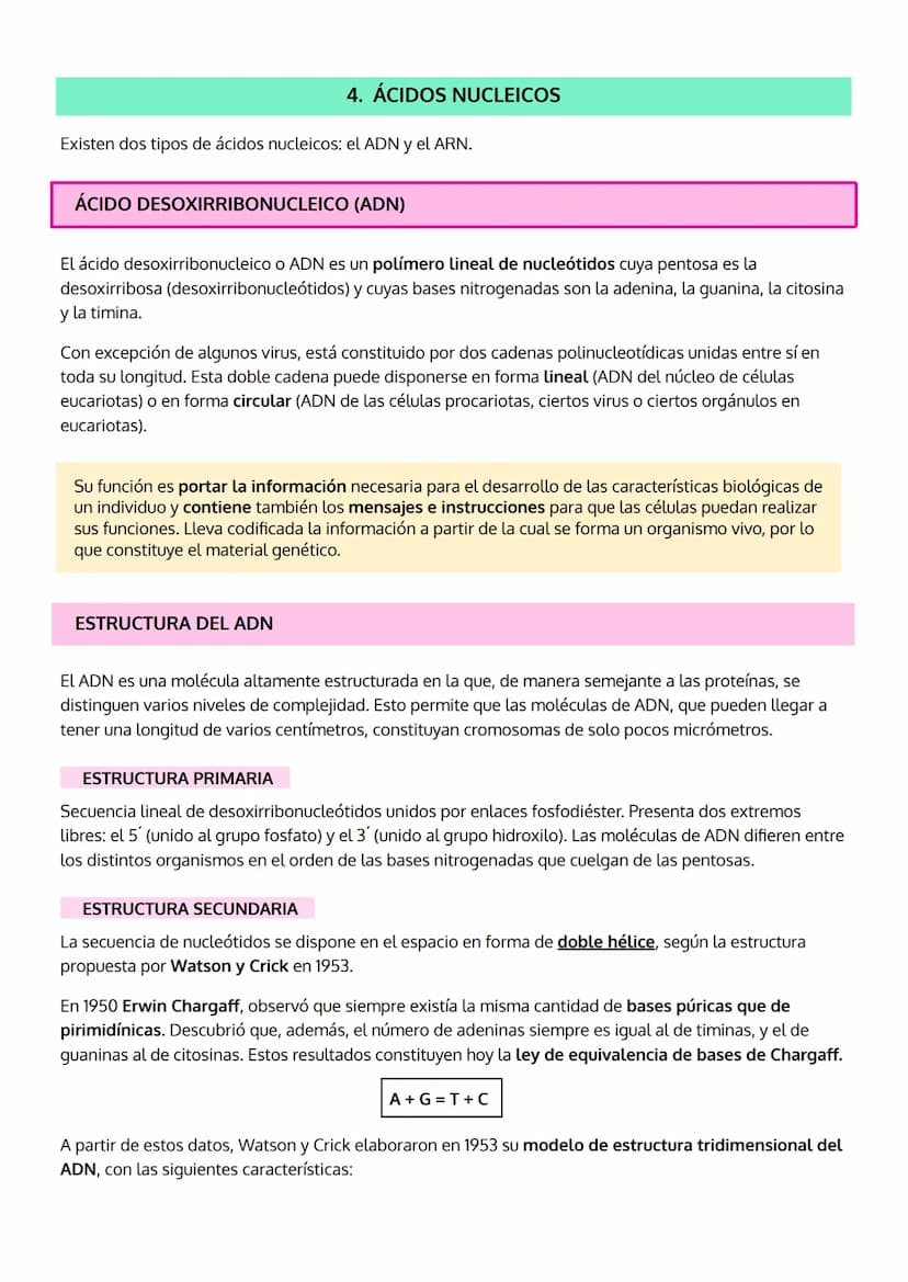 1. INTRODUCCIÓN. IMPORTANCIA DE LOS ÁCIDOS NUCLEICOS.
2. LOS NUCLEOTIDOS
TEMA 5
LOS ÁCIDOS NUCLEICOS
a. Composición
b. Importancia de los nu