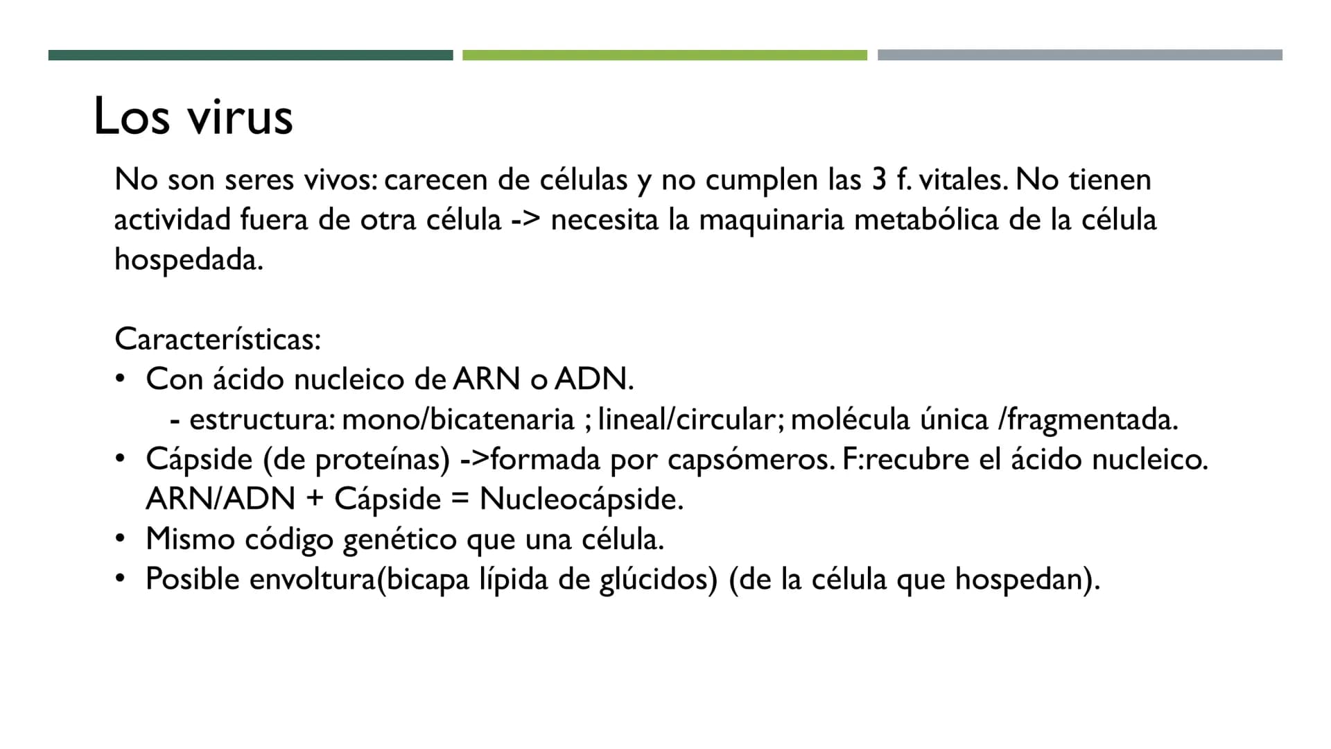 MICROBIOLOGÍA
UNIDAD 2 DE BIOLOGÍA 1º BACH Los virus
No son seres vivos: carecen de células y no cumplen las 3 f. vitales. No tienen
activid