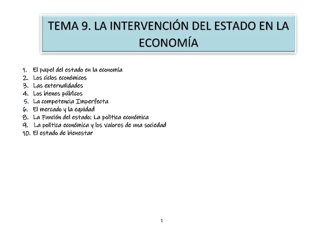 La intervención del Estado en la economía 
