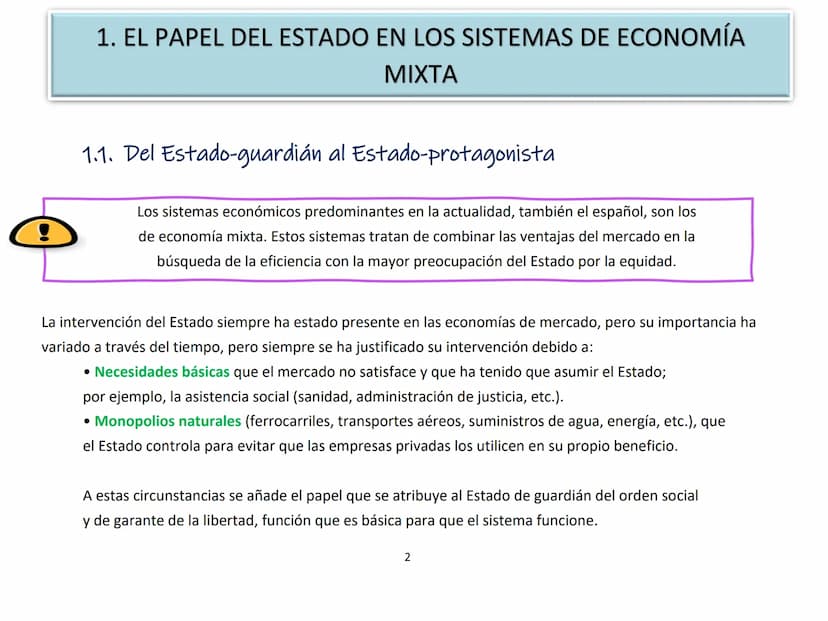 TEMA 9. LA INTERVENCIÓN DEL ESTADO EN LA
ECONOMÍA
1. El papel del estado en la economía
2. Los ciclos económicos
3. Las externalidades
4. Lo