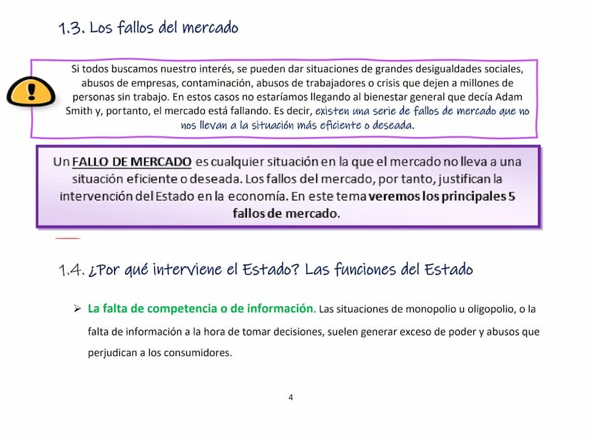 TEMA 9. LA INTERVENCIÓN DEL ESTADO EN LA
ECONOMÍA
1. El papel del estado en la economía
2. Los ciclos económicos
3. Las externalidades
4. Lo
