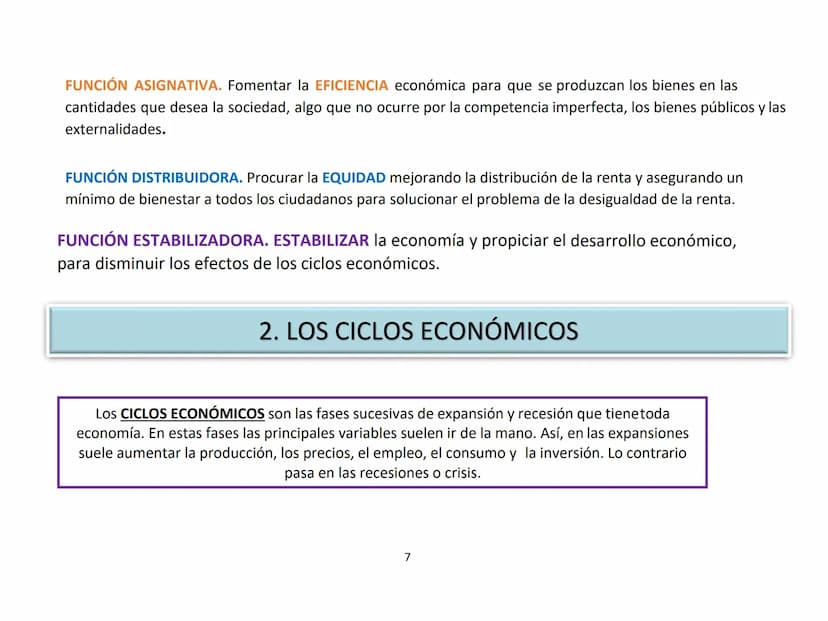 TEMA 9. LA INTERVENCIÓN DEL ESTADO EN LA
ECONOMÍA
1. El papel del estado en la economía
2. Los ciclos económicos
3. Las externalidades
4. Lo