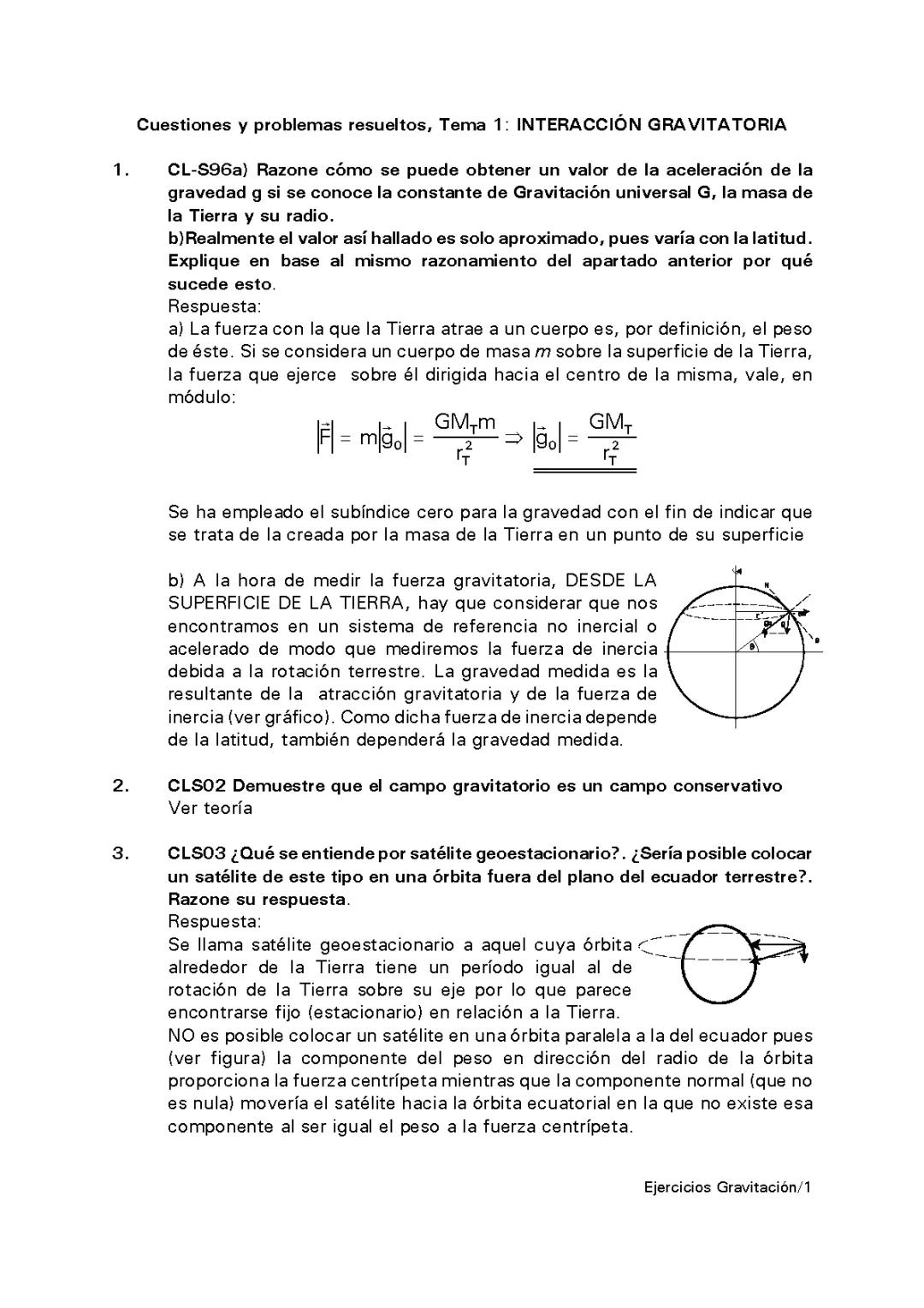 Ejercicios campo gravitatorio