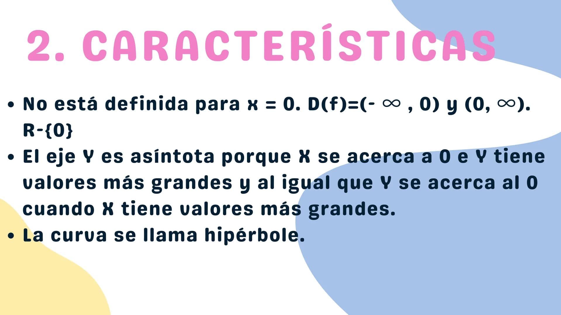 FUNCIÓN DE
PROPORCIONALIDAD
INVERSA Je
ÍNDICE
I. INFORMACIÓN
2. CARACTERÍSTICAS
3. GRÁFICA
4. FUNCIÓN EN LA VIDA REAL
1
1
111 I. INFORMACIÓN