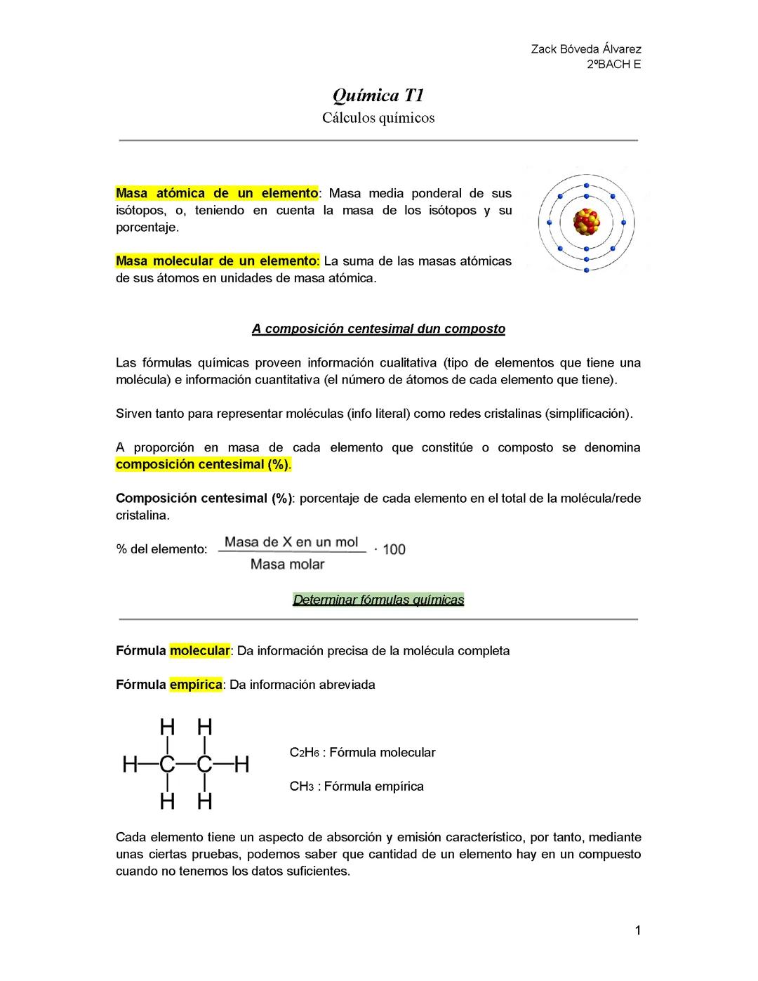 Cálculos químicos (Castellano)