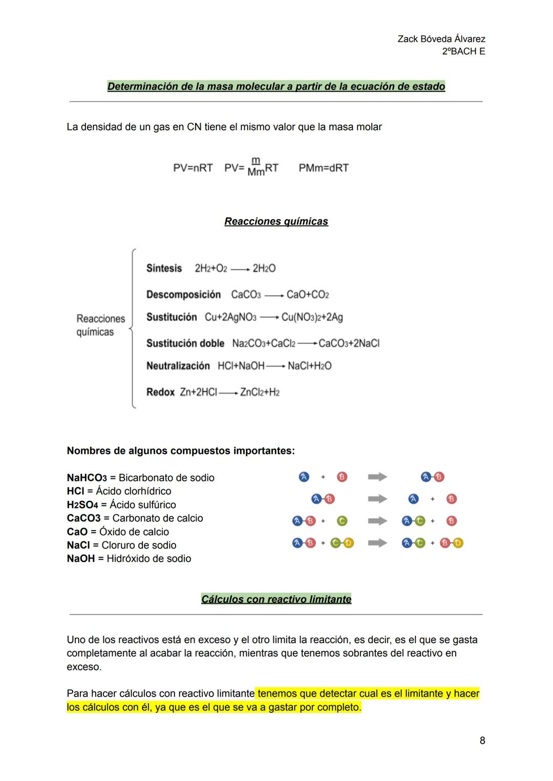 Química T1
Cálculos químicos
Zack Bóveda Álvarez
2°BACH E
Masa atómica de un elemento: Masa media ponderal de sus
isótopos, o, teniendo en c