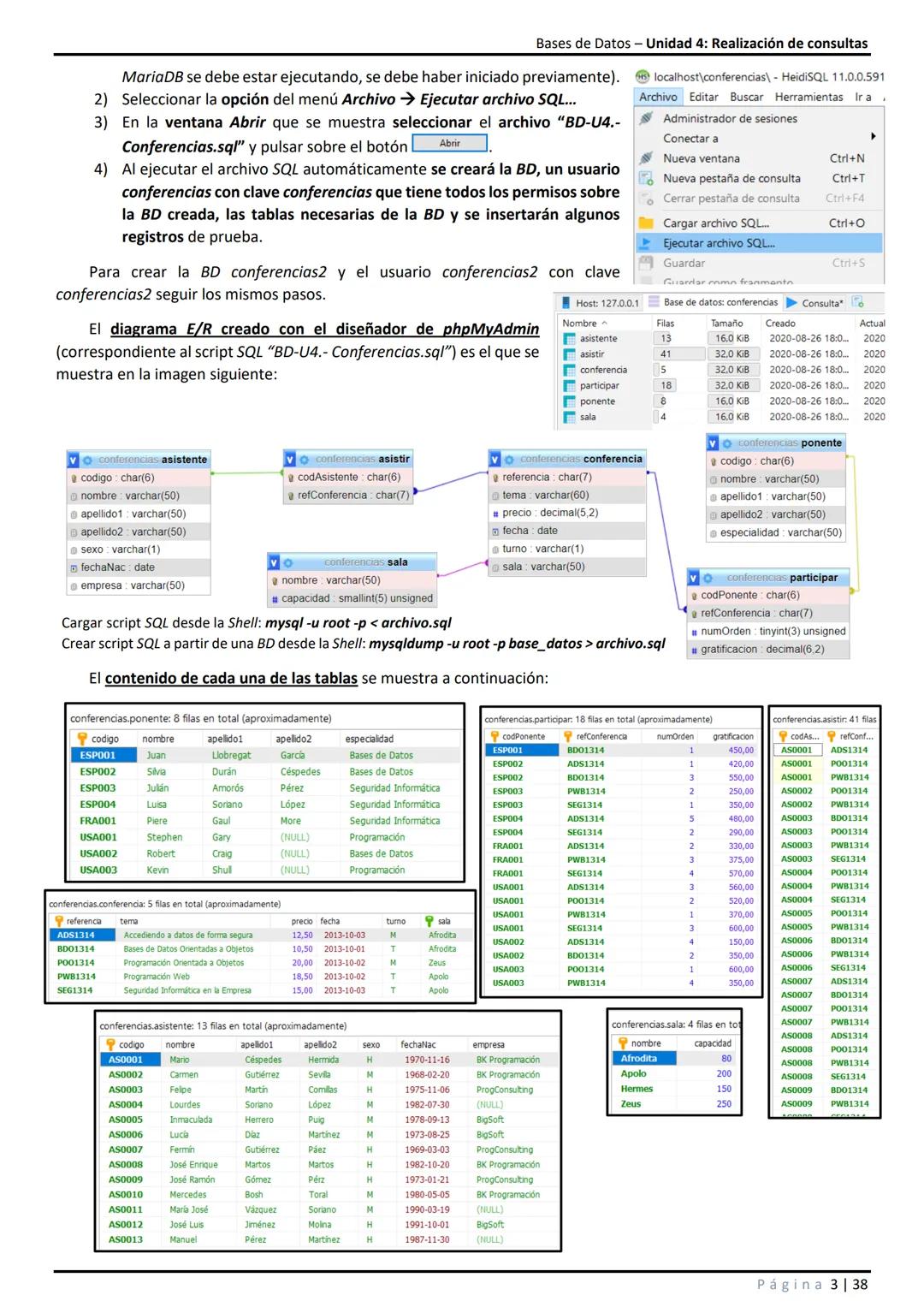 Bases de Datos - Unidad 4: Realización de consultas

# 1 Introducción.

En unidades anteriores se ha visto que SQL es un conjunto de sentenc