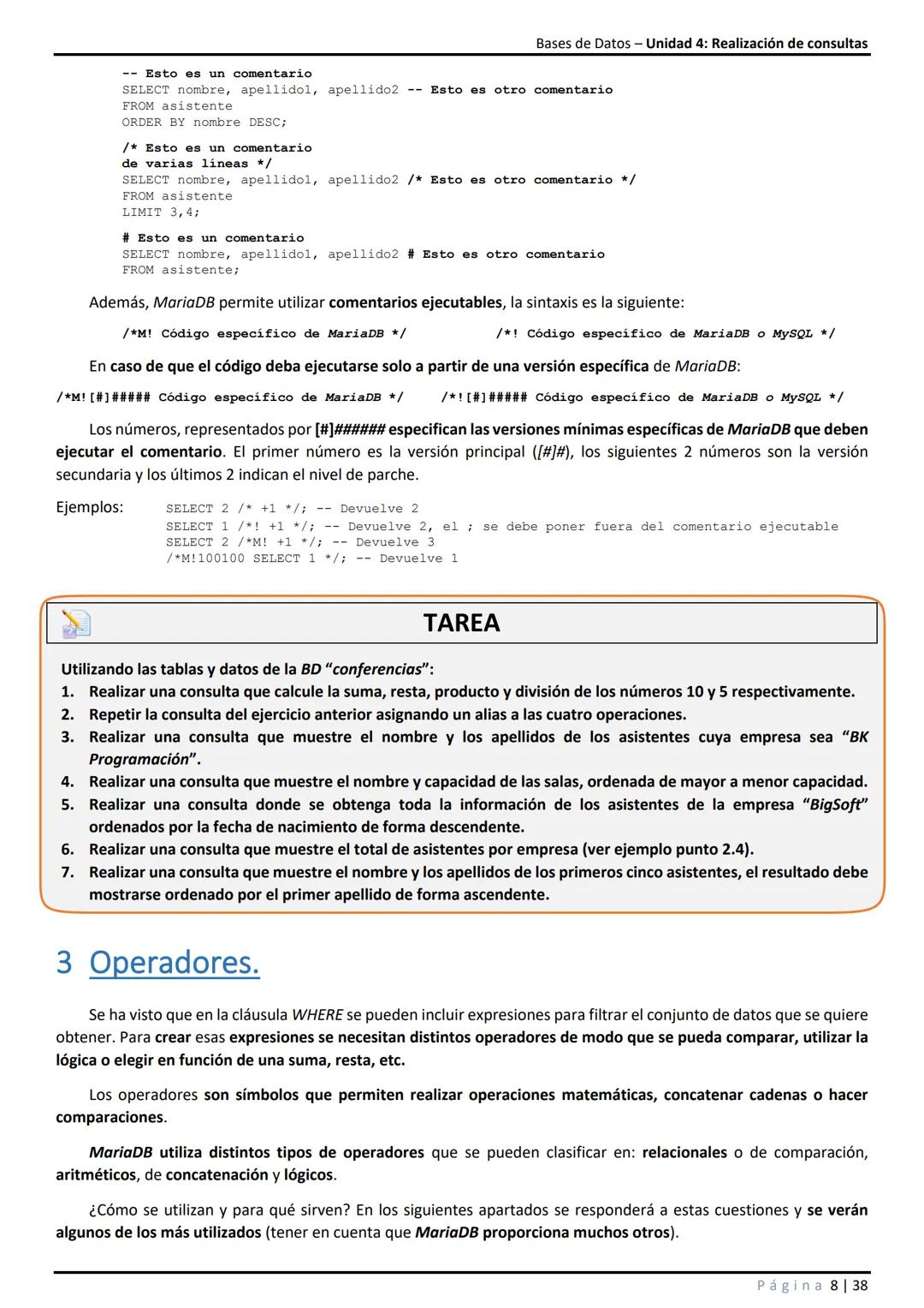 Bases de Datos - Unidad 4: Realización de consultas

# 1 Introducción.

En unidades anteriores se ha visto que SQL es un conjunto de sentenc
