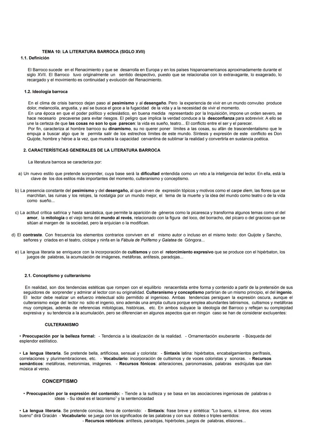 # TEMA 10: LA LITERATURA BARROCA (SIGLO XVII)

1.1. Definición

El Barroco sucede en el Renacimiento y que se desarrolla en Europa y en los 